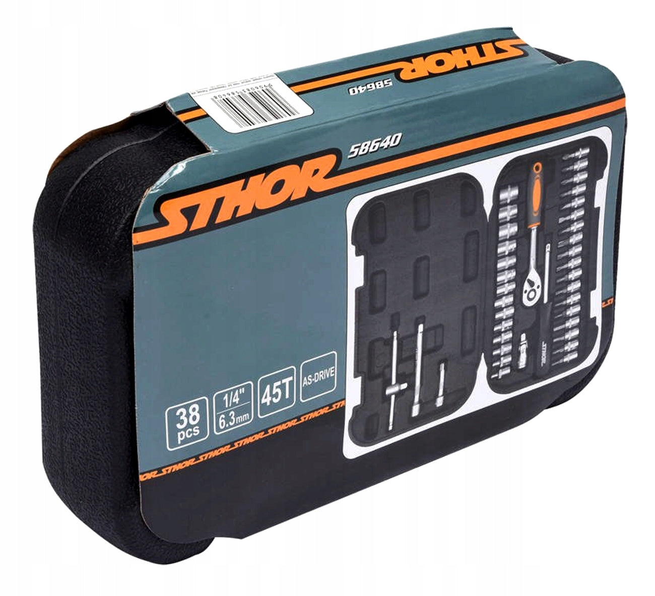 STHOR TOOL KIT 1/4"" 38PCS XS Product weight with unit packaging 1.3 kg