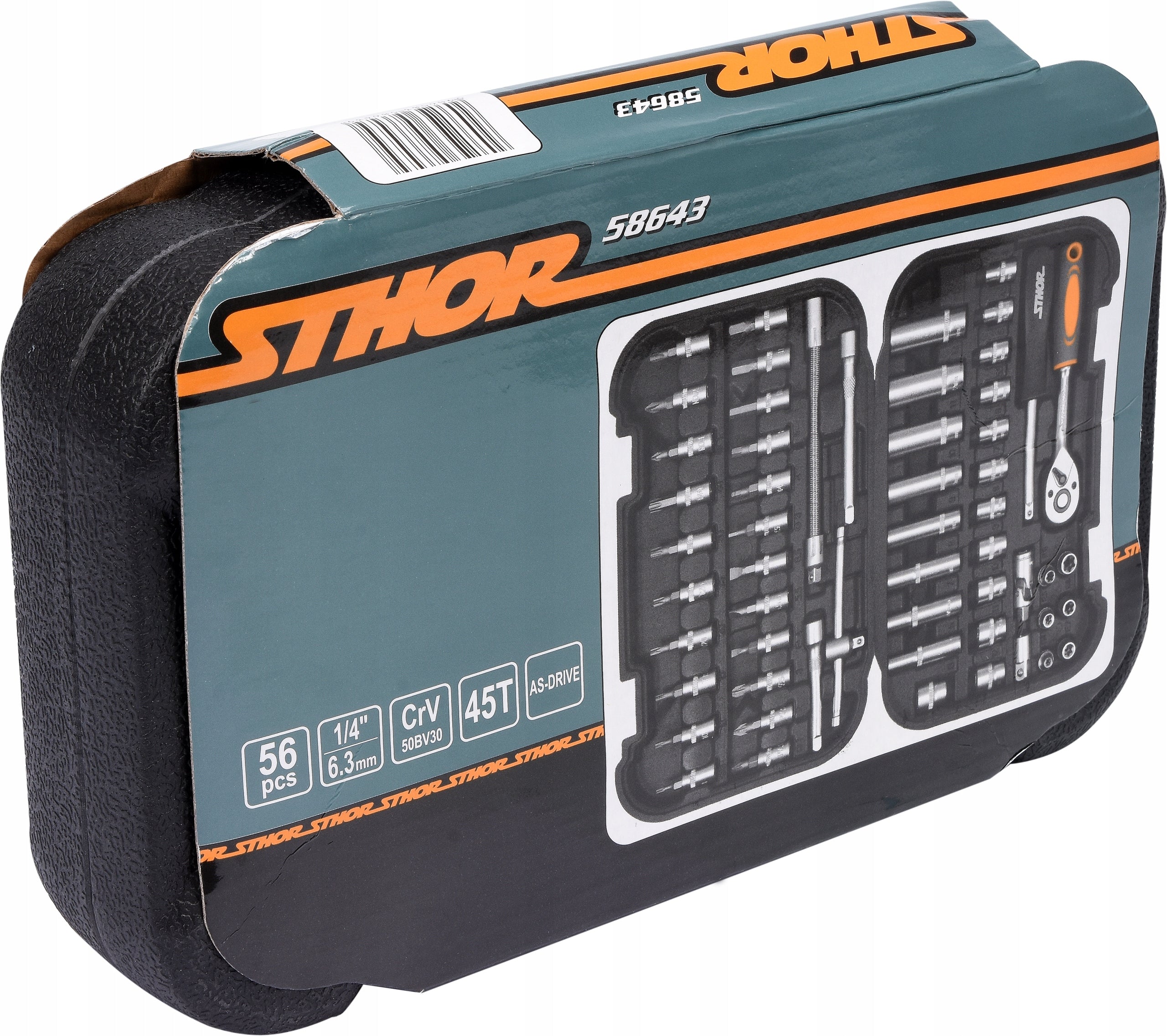 STHOR TOOL SET 1/4"" 56CZ. Number of items in the set 56