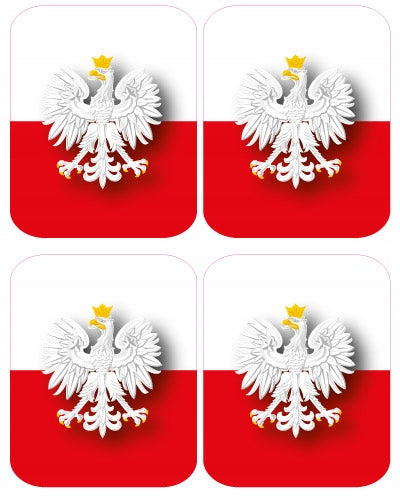 STICKER Flag with eagle Polish reflective 45
