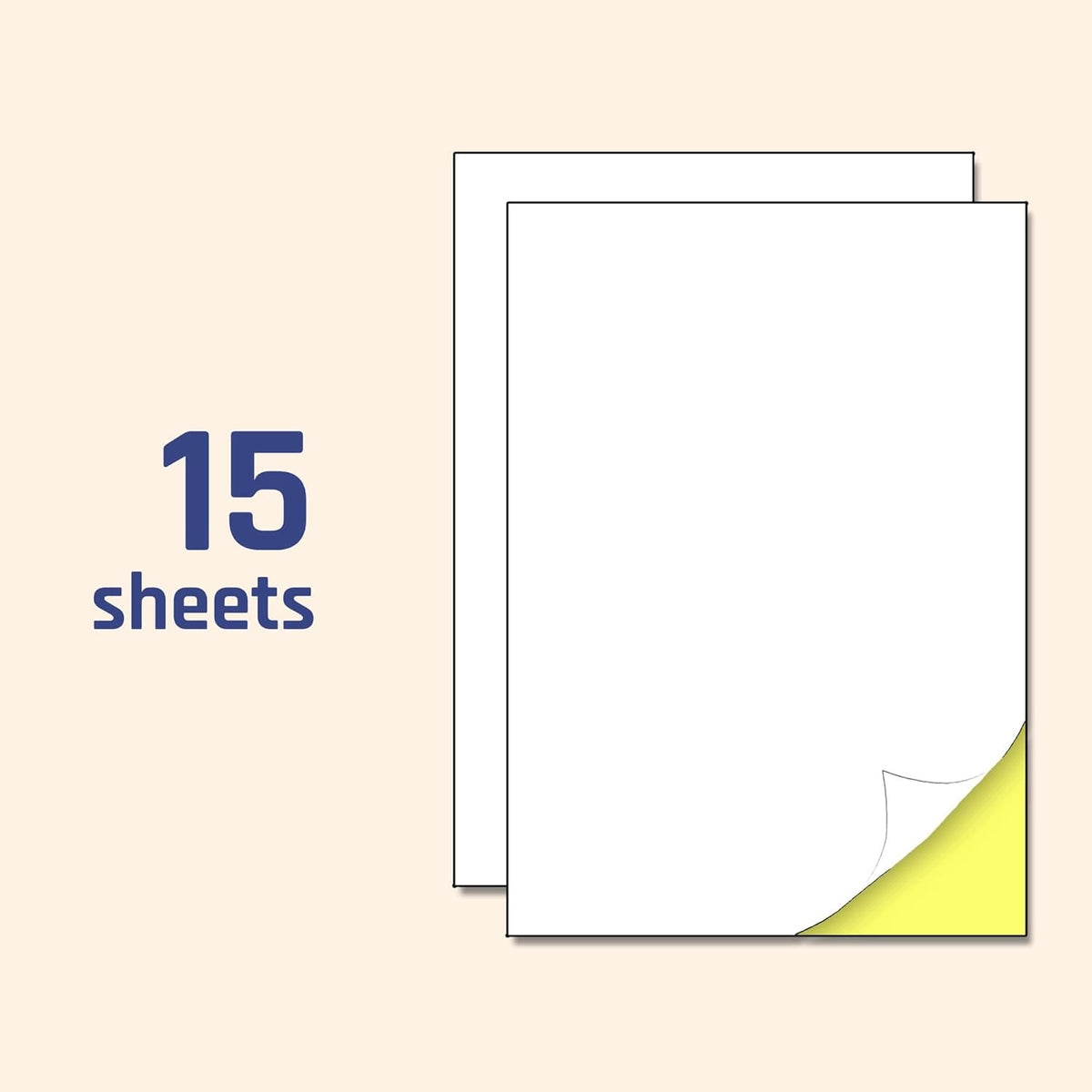 STICKER PAPER A4 SELF-ADHESIVE FOR PRINTER 15 SHEETS WHITE LABELS Manufacturer no brand