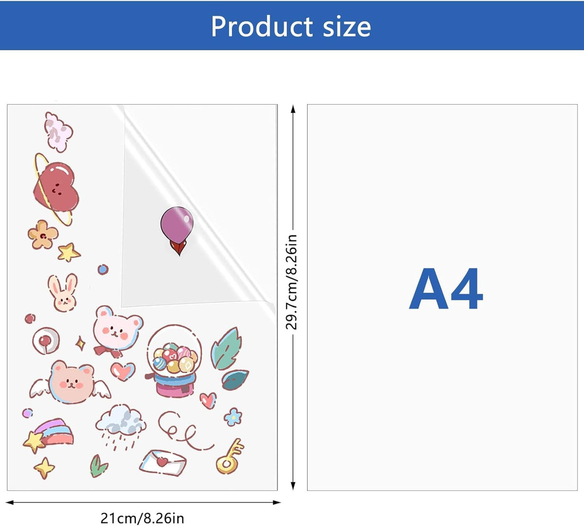 STICKERS A4 VINYL MATTE 30 PIECES SELF-ADHESIVE FOR PRINTING Manufacturer EU