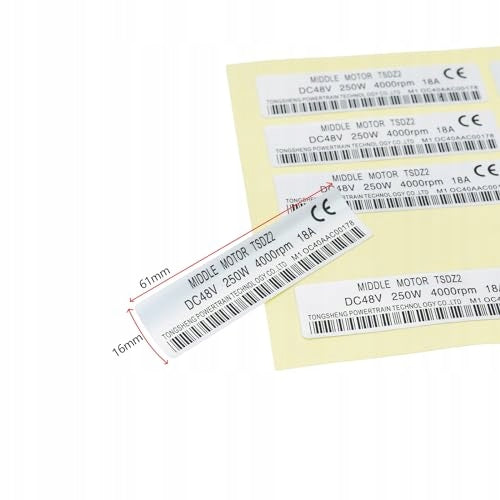 STICKERS BICYCLE MOTOR 48V 250W PET WATERPROOF TONGSHENG 10 PCS For GPS