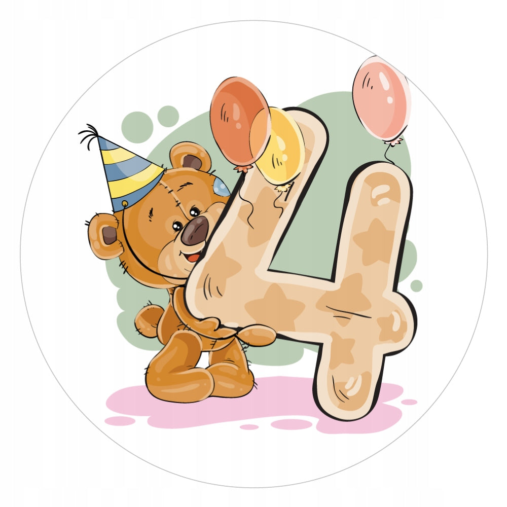 STICKERS BIRTHDAY 4 YEARS CHILD TOYS BALLOONS 8