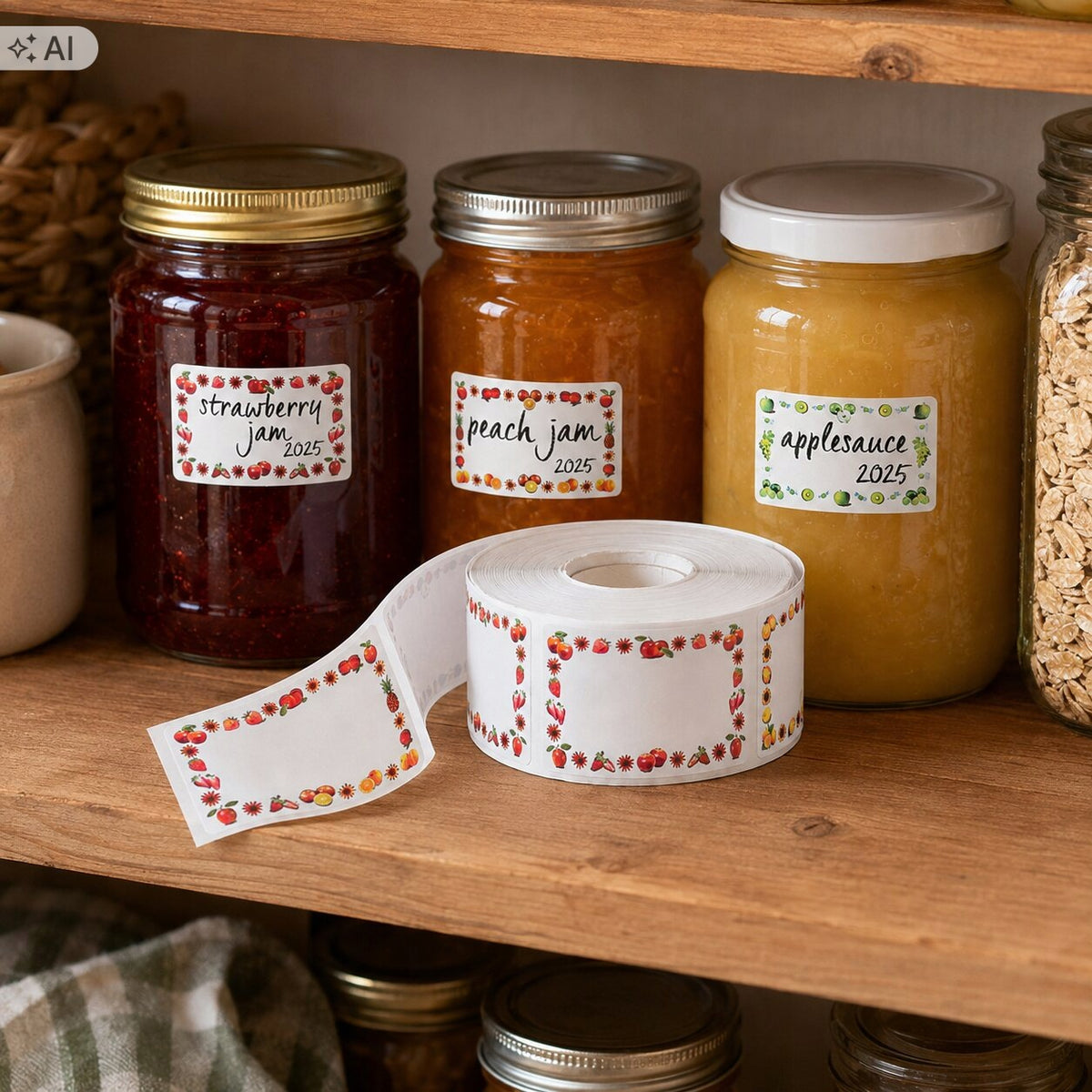 STICKERS FOR JARS PRESERVES SELF ADHESIVE LABELS GIFT SET OF 500 Packaging status original