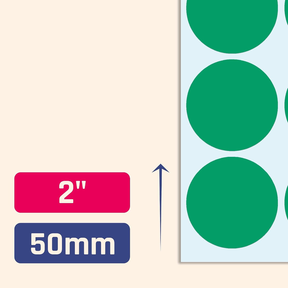 STICKERS GREEN ROUND 50MM 240 PIECES SELF-ADHESIVE Manufacturer code NAKLEJKI ZIELONE OKRĄGŁE SAMOPRZYLEPNE 5