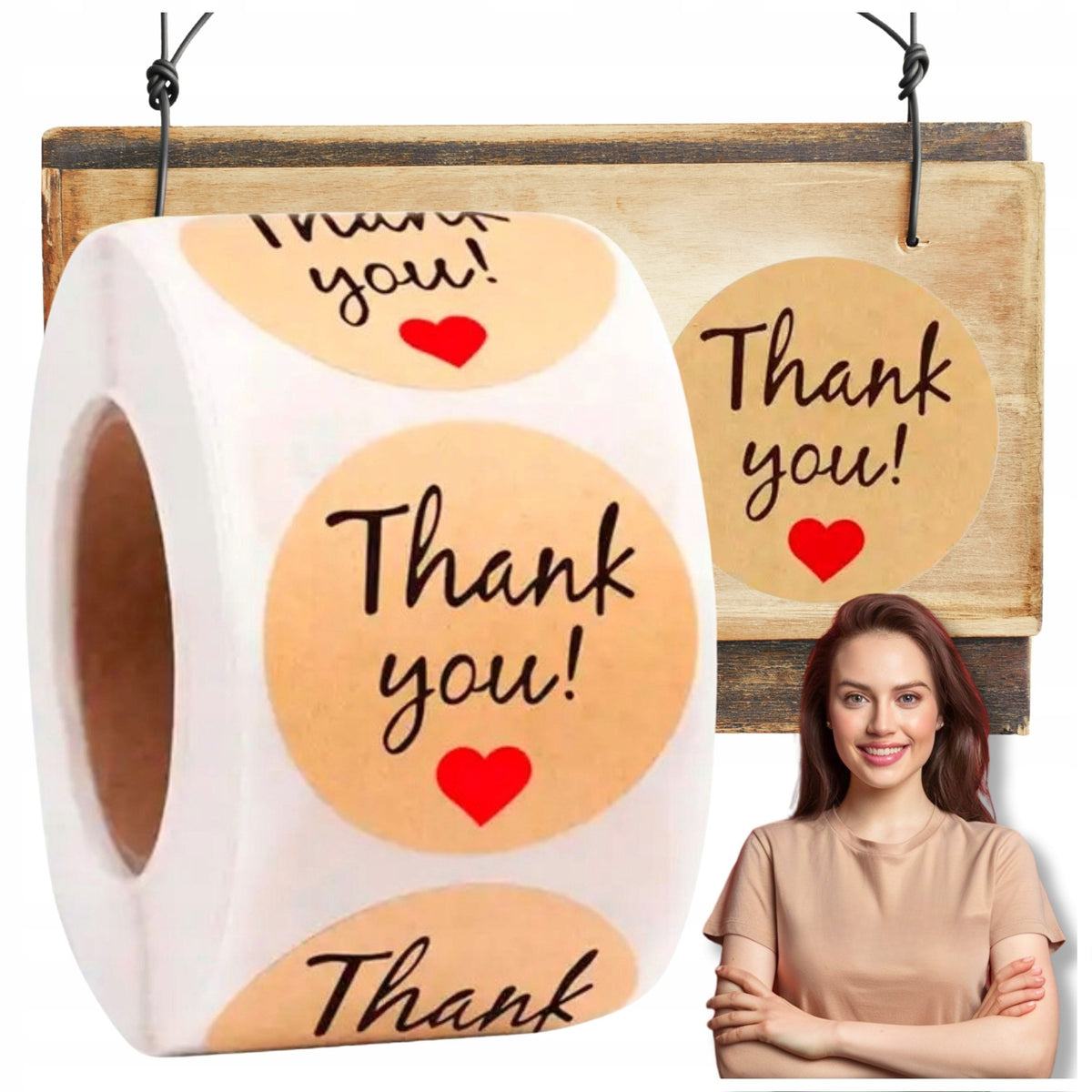 STICKERS LABELS THANK YOU 1000 PCS decorative round thank you