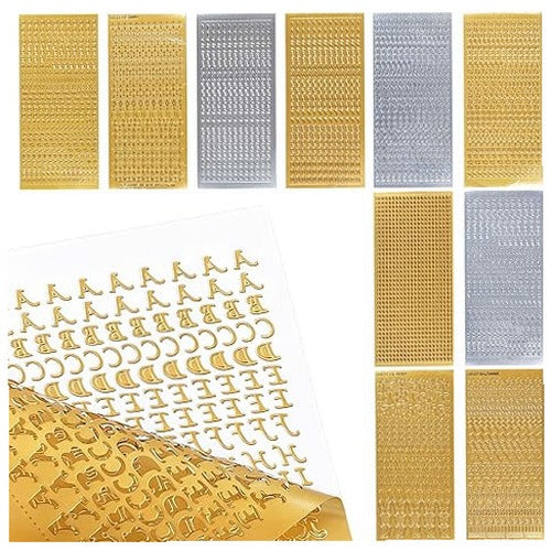 STICKERS SELF-ADHESIVE GOLD NUMBERS LETTERS FOR CANDLES GIFT COMMUNION 10 ARKUS