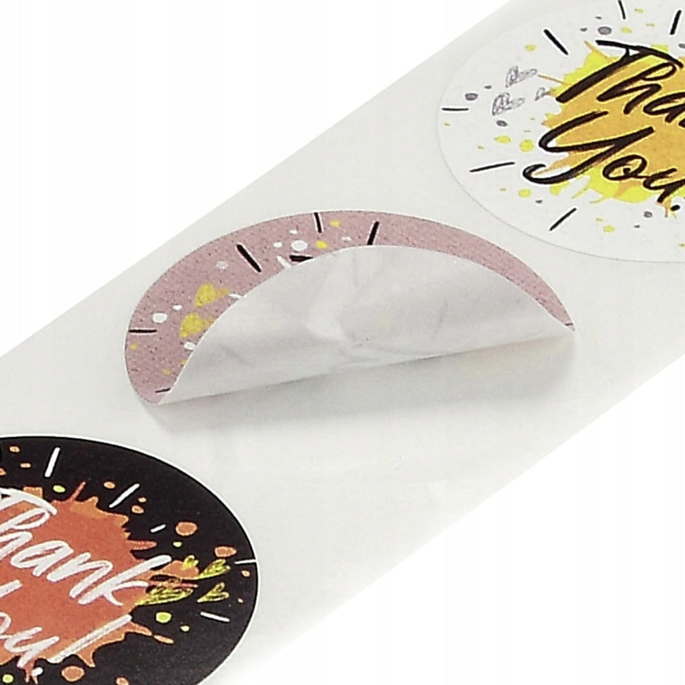 STICKERS THANK YOU DECORATIVE LABELS ROUND 25MM THANK YOU MIX 500 PIECES EAN (GTIN) 5905143233764