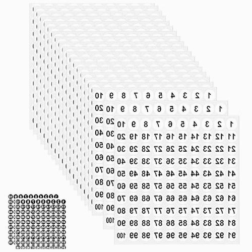 STICKERS WITH NUMBERS 1 100 SELF-ADHESIVE DIGITAL LABELS 5200 PCS