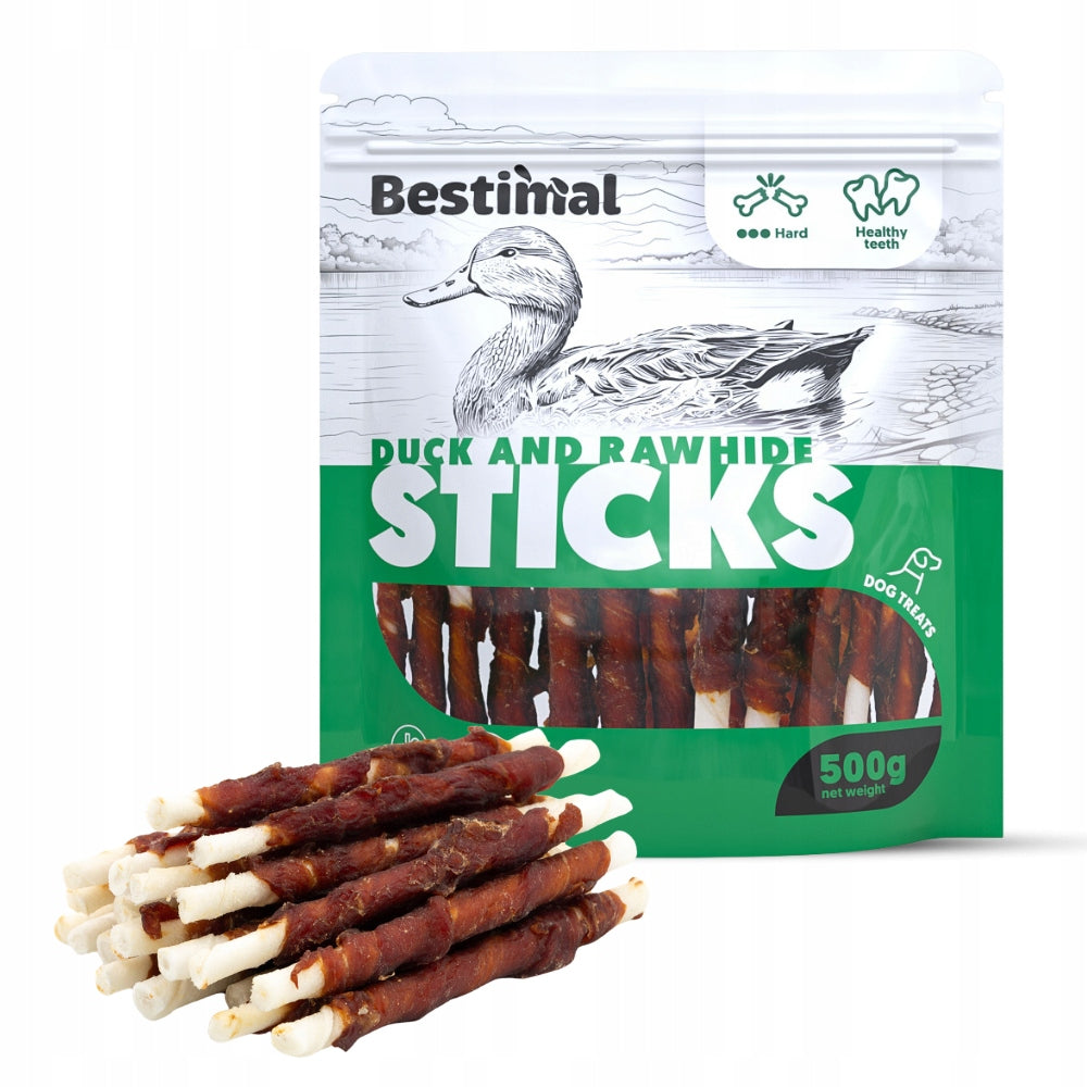 STICKS WRAPPED IN DUCK 500g BESTIMAL TREATS FOR DOG WITH DUCK TASTY
