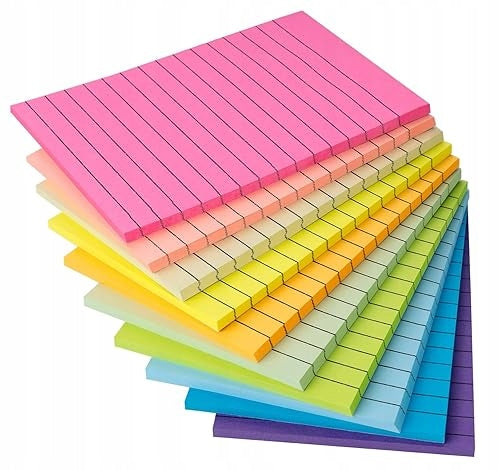 STICKY NOTES 500 SHEETS COLORED IN LINES 10 BLOCKS OFFICE SCHOOL