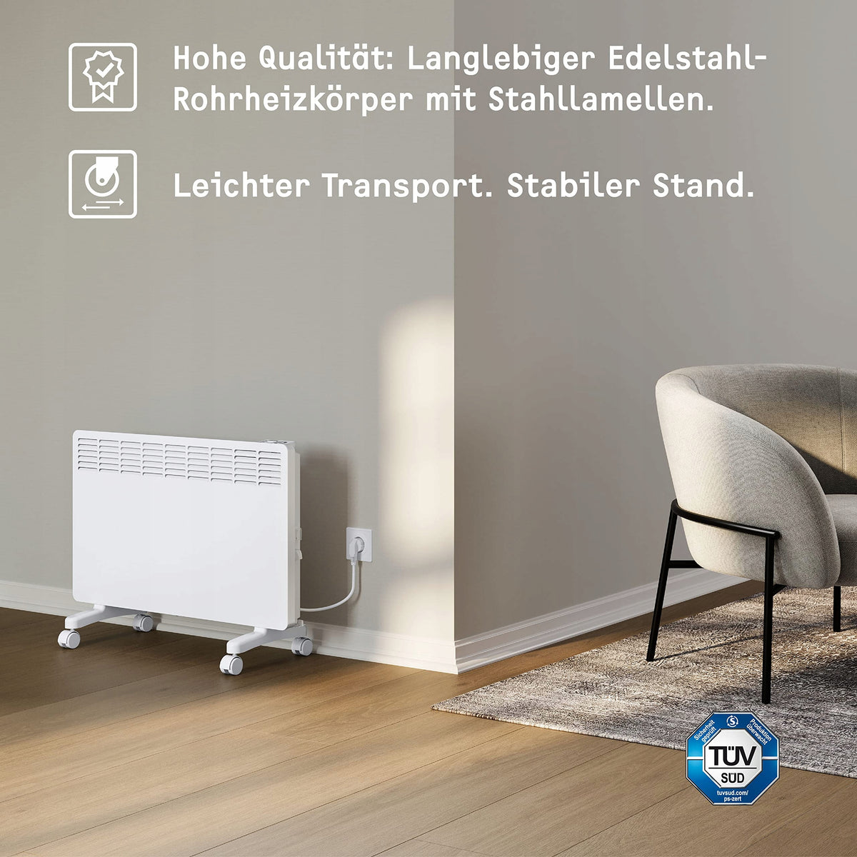 STIEBEL ELTRON 2kW Energy Efficient Radiator On Wheels Brand Stiebel eltron