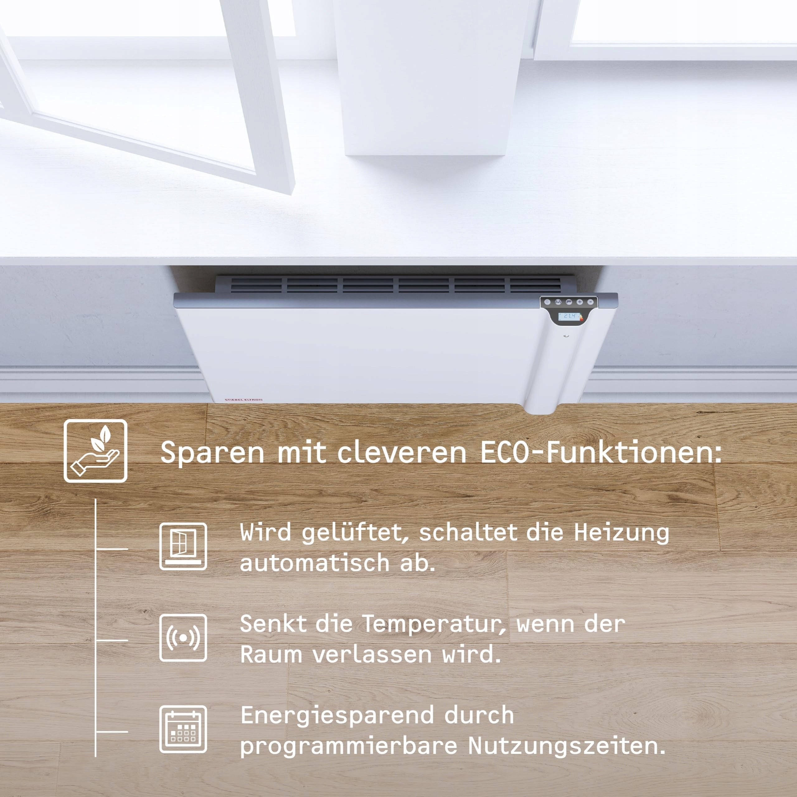 STIEBEL ELTRON CND 200 2kW Wall Heater LCD Timer Energy Efficient Heating power 2000 W