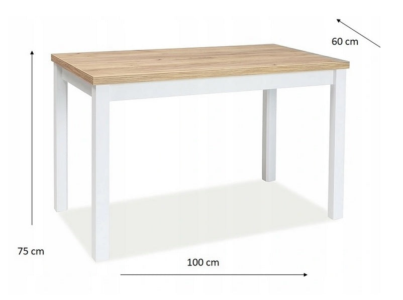 Tisch Signal Meble Adam, 100x60cm, weiß 