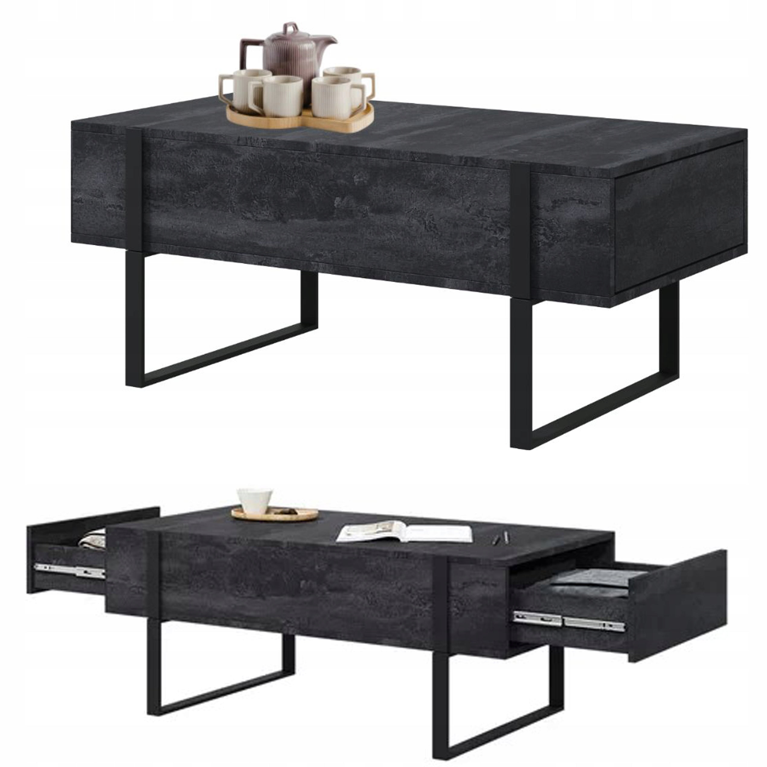 Couchtisch Bogart Verica, schwarz 
