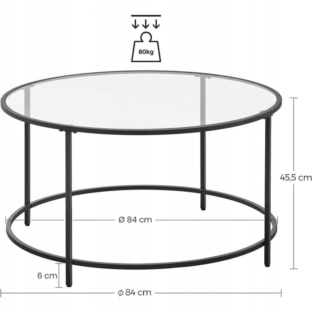 Couchtisch Leobert LGT021B01, transparent/schwarz 