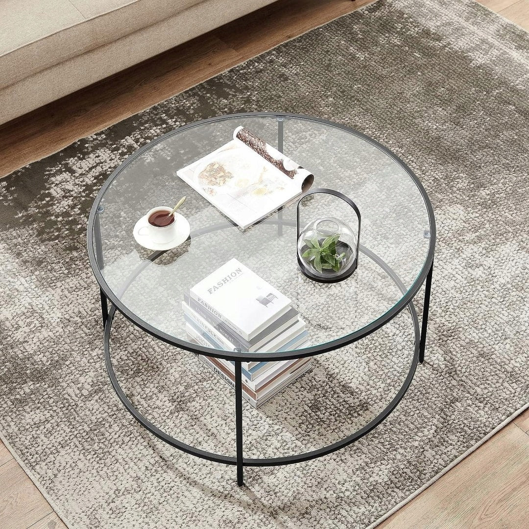 Couchtisch Leobert LGT021B01, transparent/schwarz 