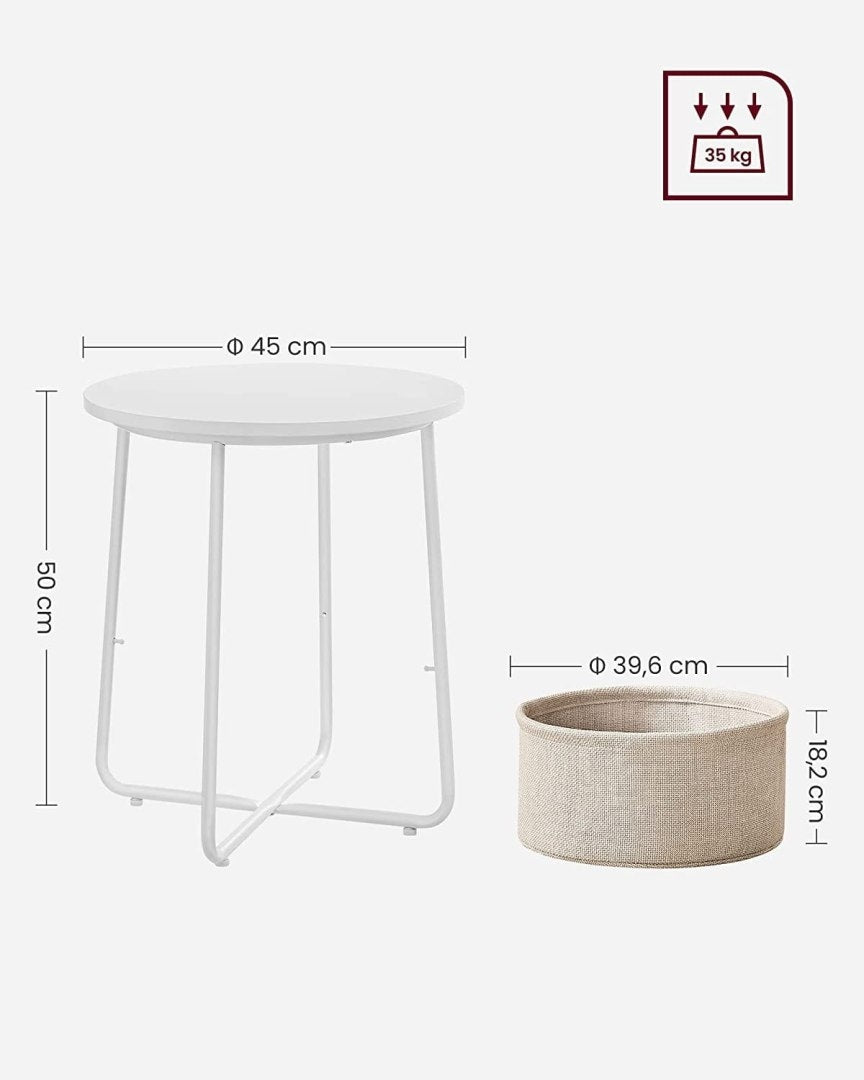 Couchtisch Leobert LET223W10, weiß/beige 