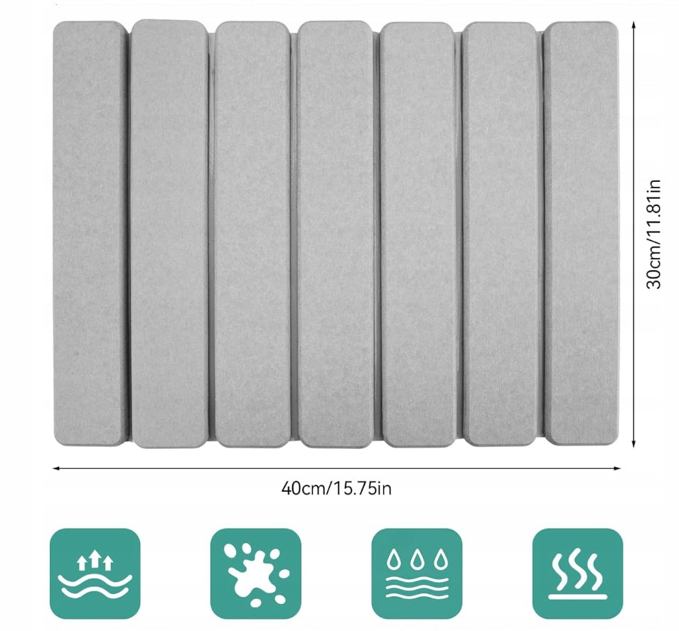 STONE DISH DRAIN MAT QUICK DRYING FOLDING ABSORBENT FOR KITCHEN Packaging status original