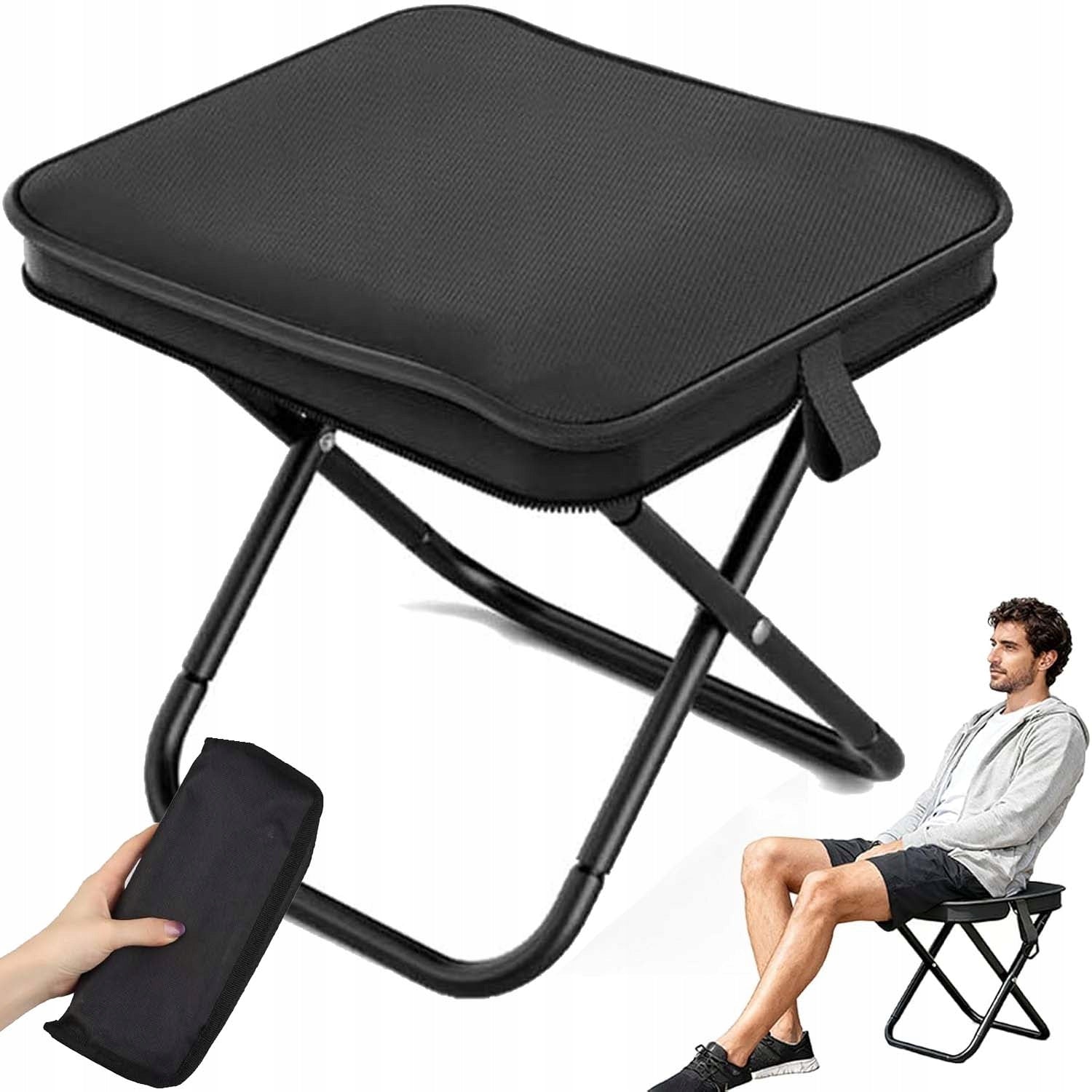 STOOL FOLDING COMPACT METAL FISHING TRAVEL CASE