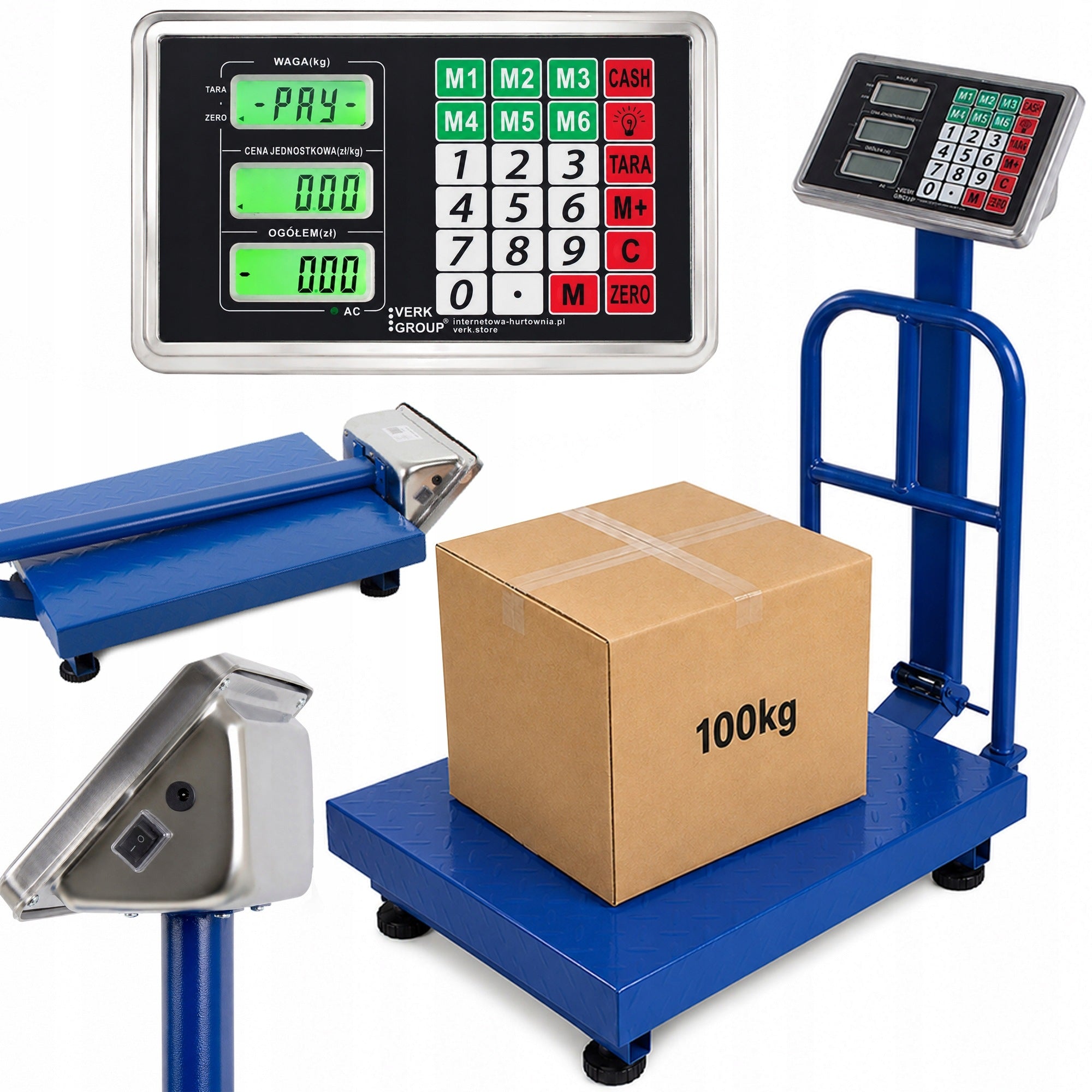 STORAGE SCALE ELECTRONIC SHOP PLATFORM BACKREST 100kg LCD STRONG