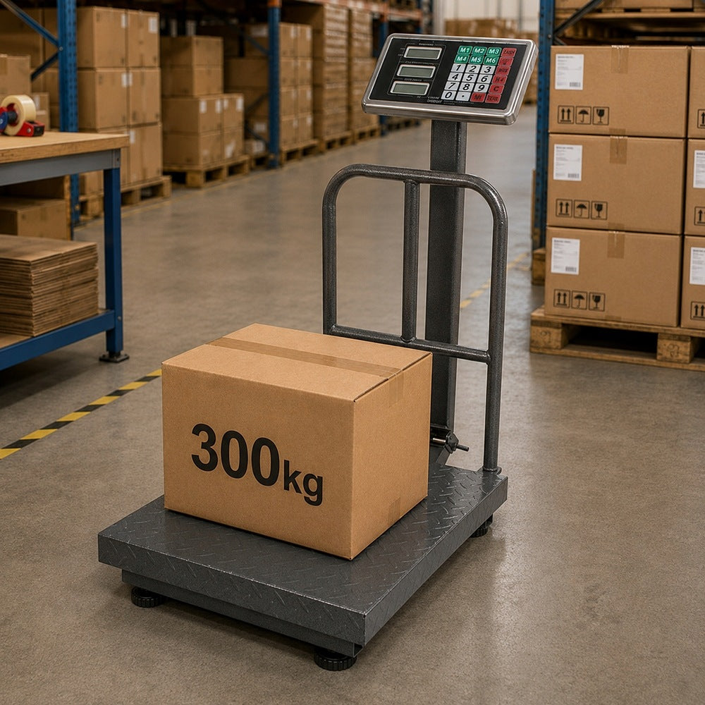 STORAGE SCALE ELECTRONIC SHOP PLATFORM BACKREST 300kg LCD STRONG Packaging status original