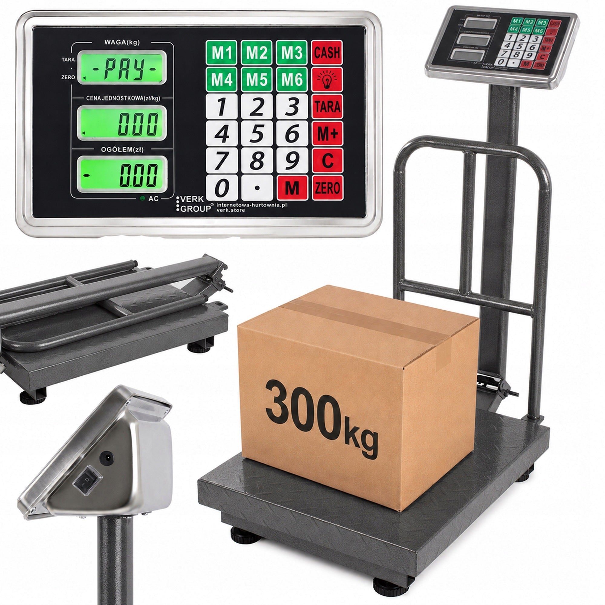 STORAGE SCALE ELECTRONIC SHOP PLATFORM BACKREST 300kg LCD STRONG