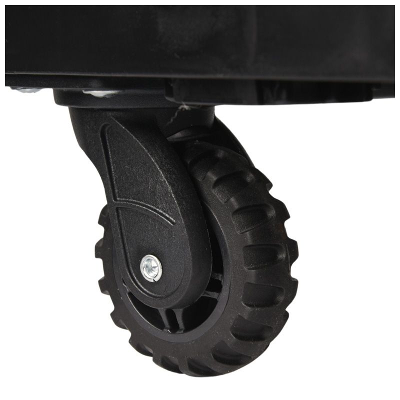 STORAGE TRANSPORT TROLLEY 6 WHEELS GARDEN FREIGHT FOLDING CABLES Color black