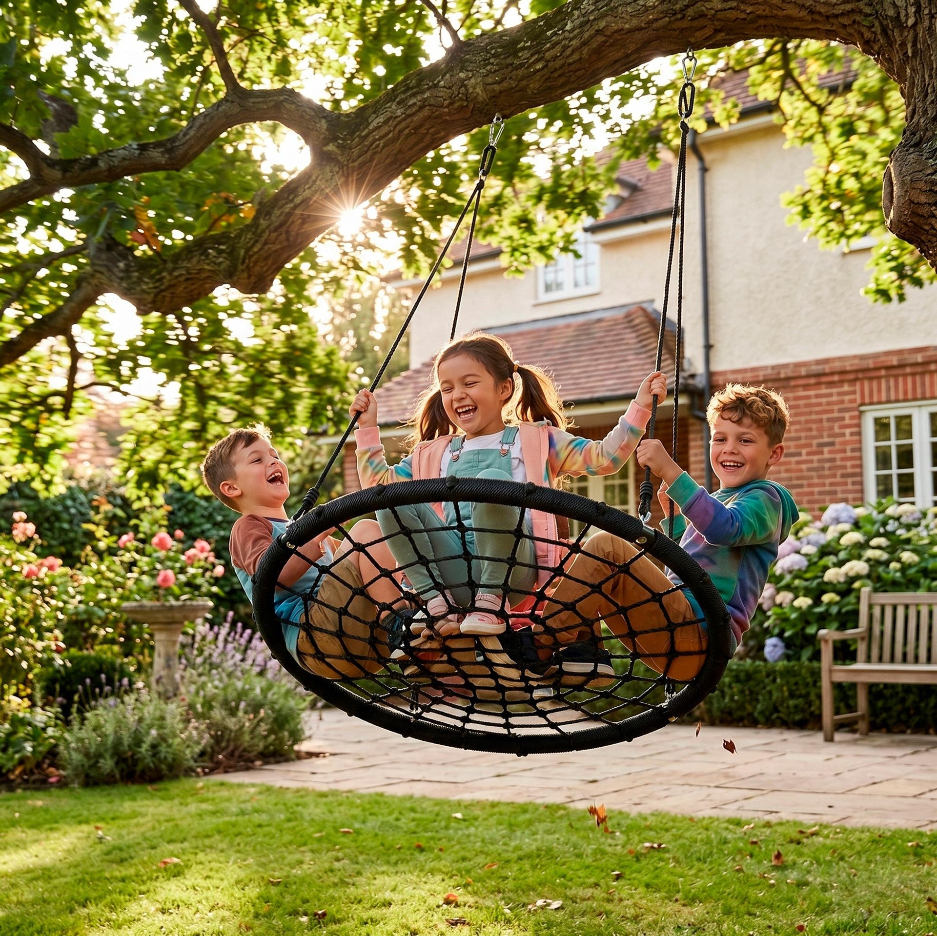 STORK NEST GARDEN SWING FOR CHILDREN 100cm LARGE STRONG 120kg XXL Packaging status original