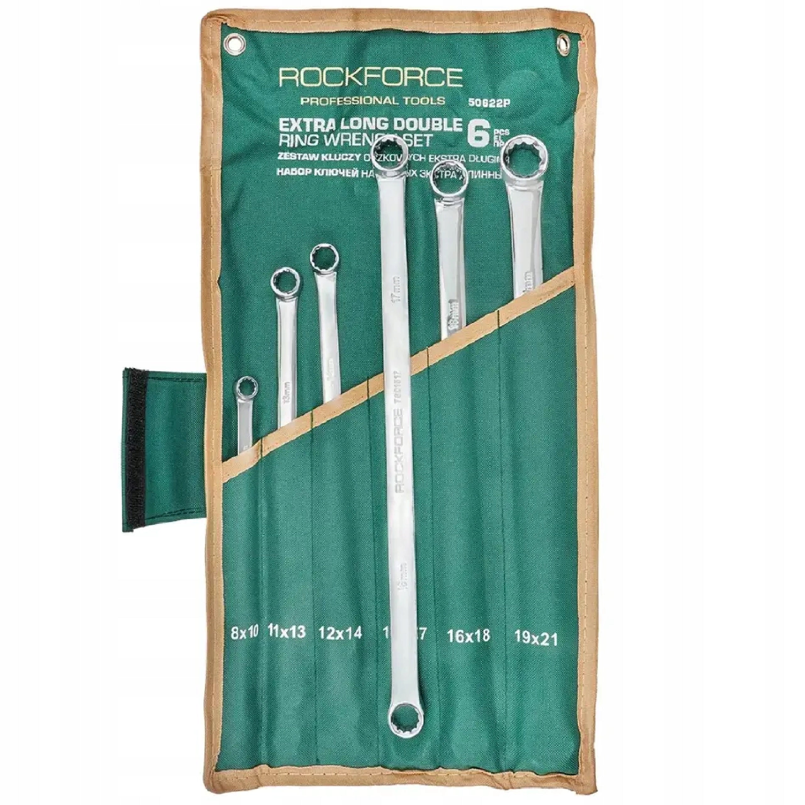 STRAIGHT EYE WRENCHES 8 -21mm EXTRA LONG SET OF 6 PCS ON SHEET 65930