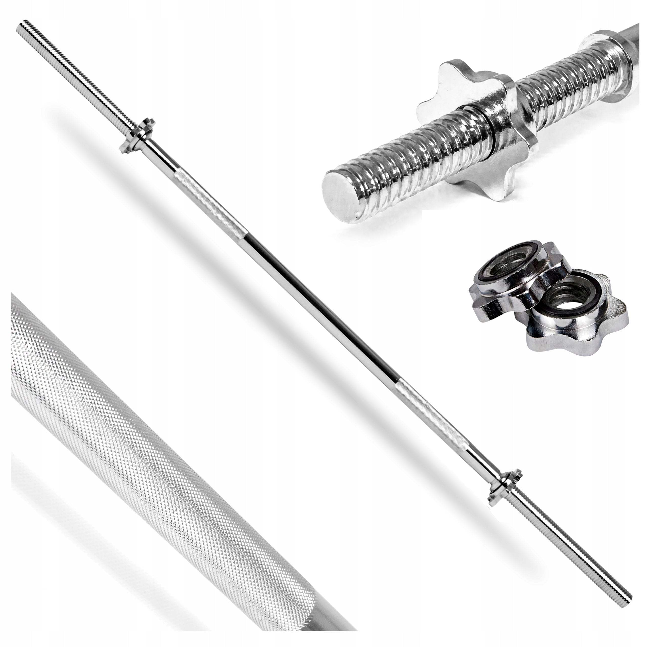 STRAIGHT GRIFFIN 150cm diameter 25mm BARBELL BAR SAPPHIRE full STEEL threaded CLAMPS