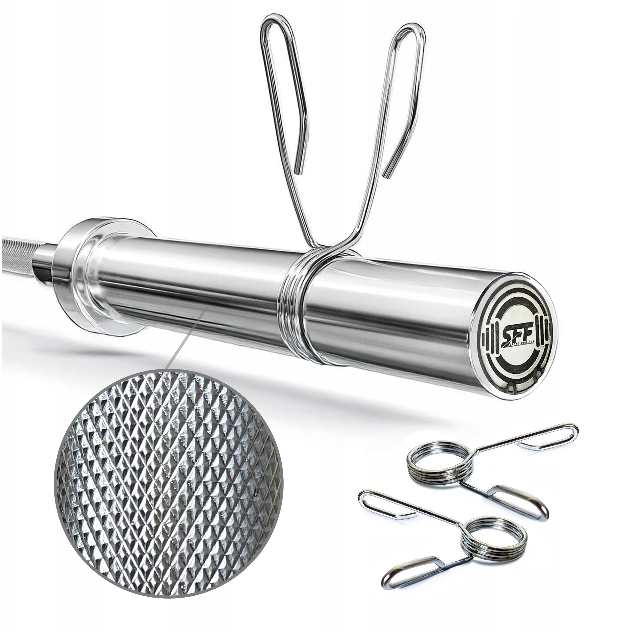 STRAIGHT GRIFFIN OLYMPIC SMOOTH 220CM 50MM BARBELL CHROME FREEBIE CLAMPS Manufacturer code GRYF PROSTY 220CM OLIMPIJSKI