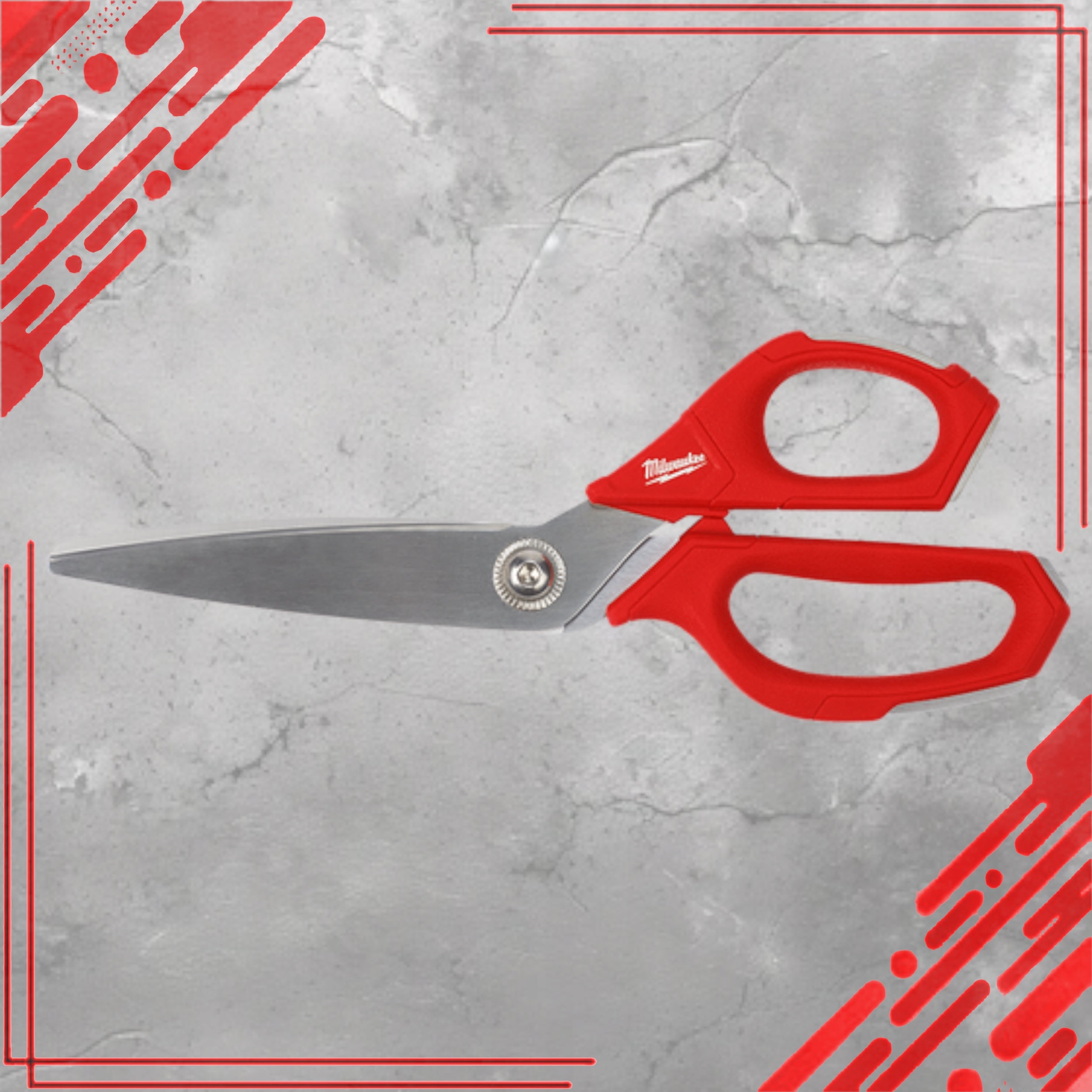 STRAIGHT SCISSORS WITH RULER IRON CARBIDE BLADE 95MM CONSTRUCTION MILWAUKEE Packaging status original