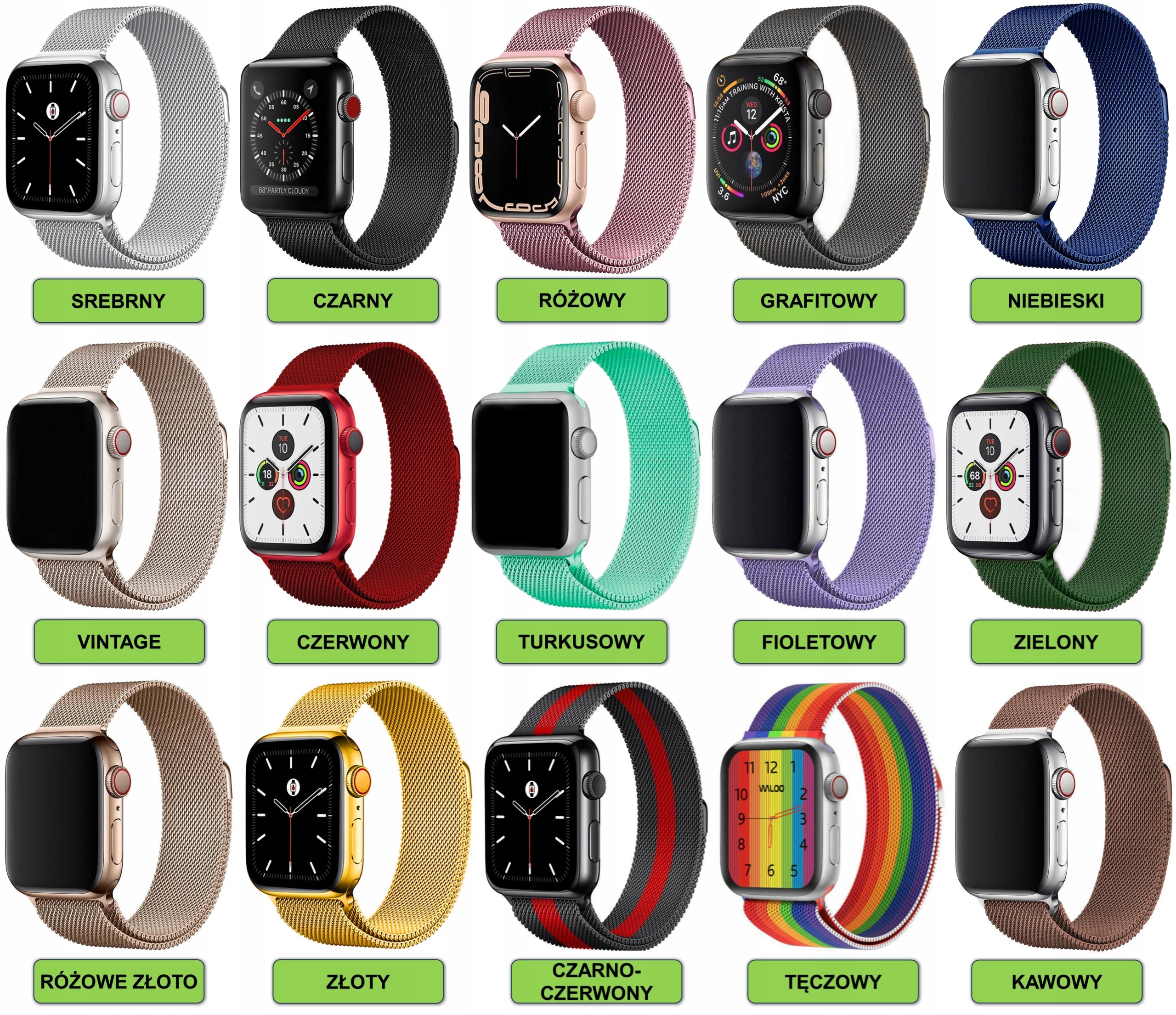 STRAP FOR APPLE WATCH 4 5 6 7 8 9 10 11 SE 40MM 41MM 42MM | 15 SUPER COLORS