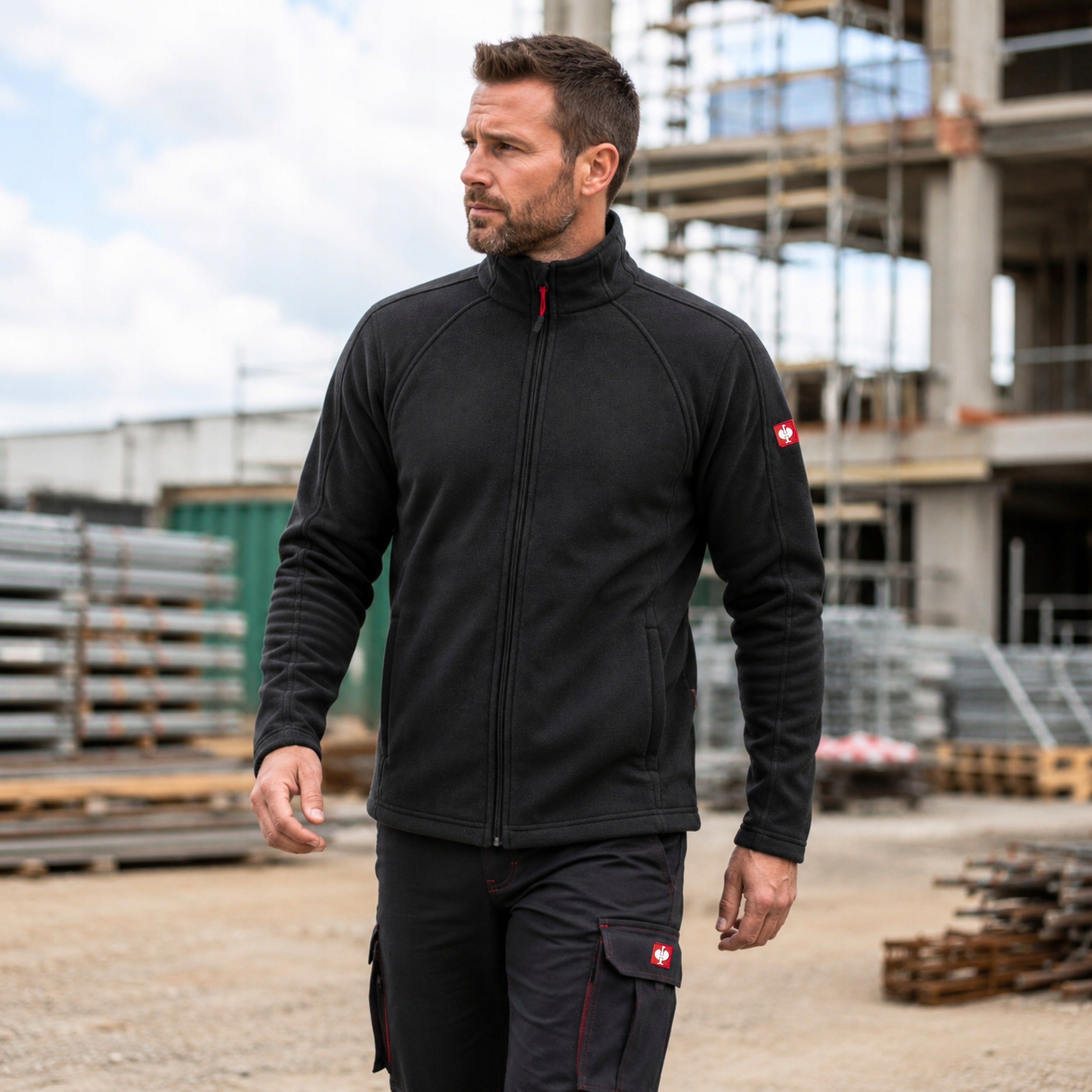 STRAUSS Men's Work Fleece SWEATSHIRT Men's Black Premium Manufacturer code Kurtka męska robocza bluza polarowa rozpinana