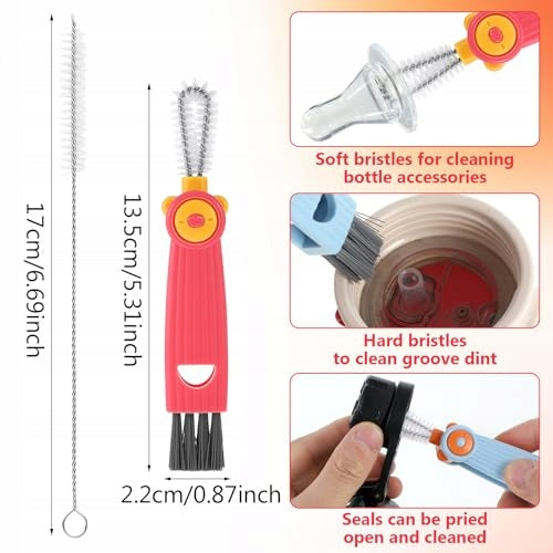STRAW CLEANING BRUSH SET OF 6 BRUSHES CUP BOTTLES METAL Manufacturer code Bez marki