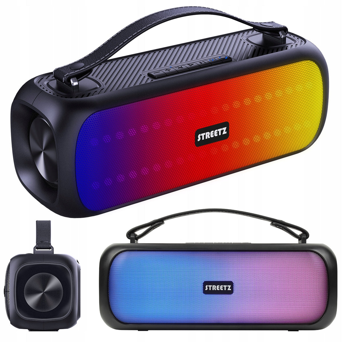 STREETZ BT Boombox 2x 7,5 W, IPX5, AUX, USB flash, LED, black