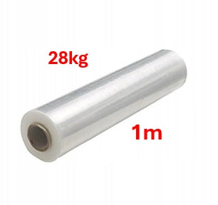 STRETCH FILM 1M 28KG MACHINE ROLL STRONG COLORLESS TRANSPARENT