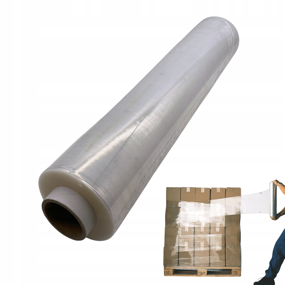 STRETCH FILM 2,45KG TRANSPARENT STRETCH SLEEVE 250G STRONG XL