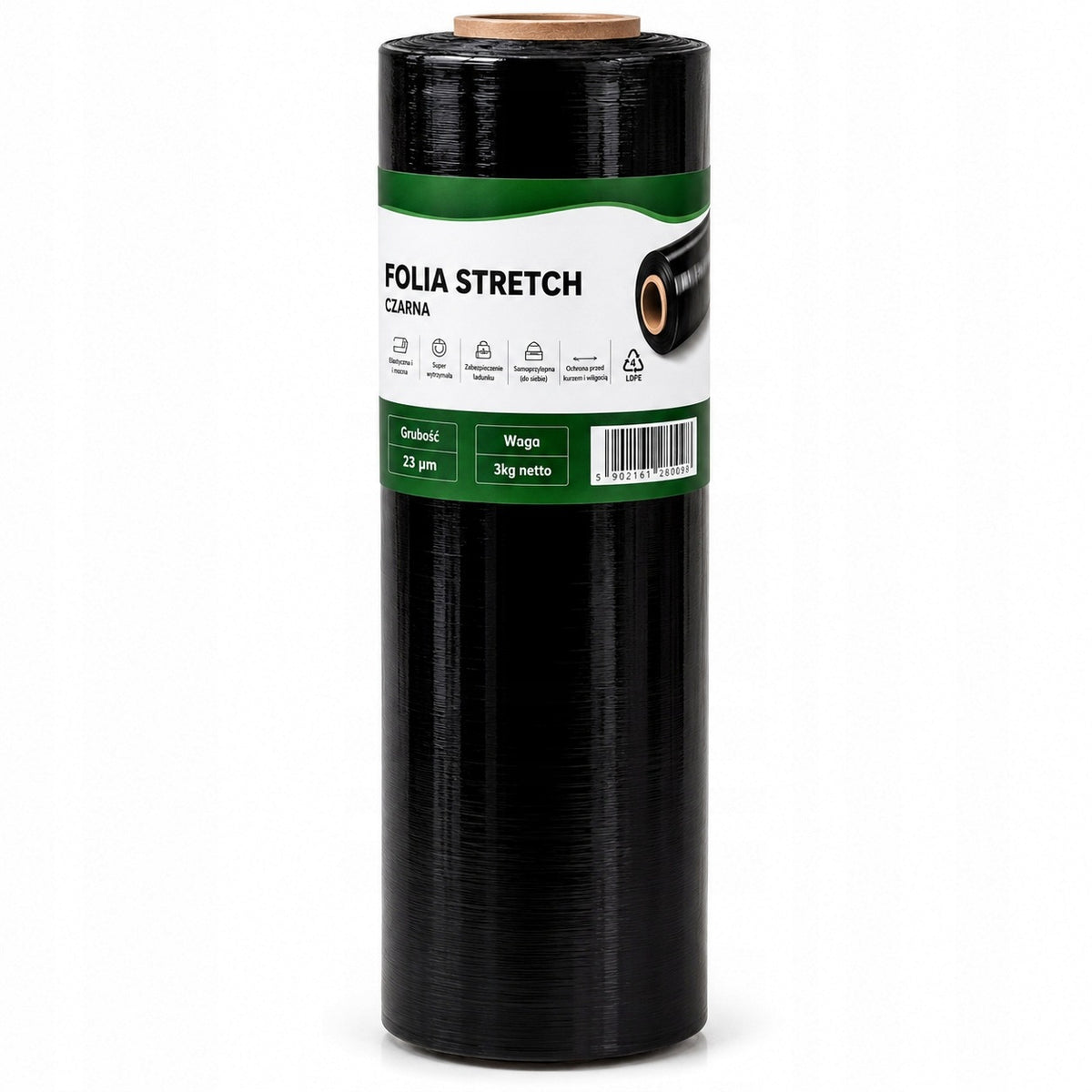 STRETCH FILM 3KG net Black STRECH Strecz Manufacturer code CZARNY STRECZ