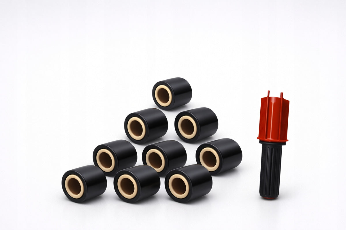 STRETCH FILM MINI RAP 0,3 kg 10CM black + DISPENSER FREEBIE!