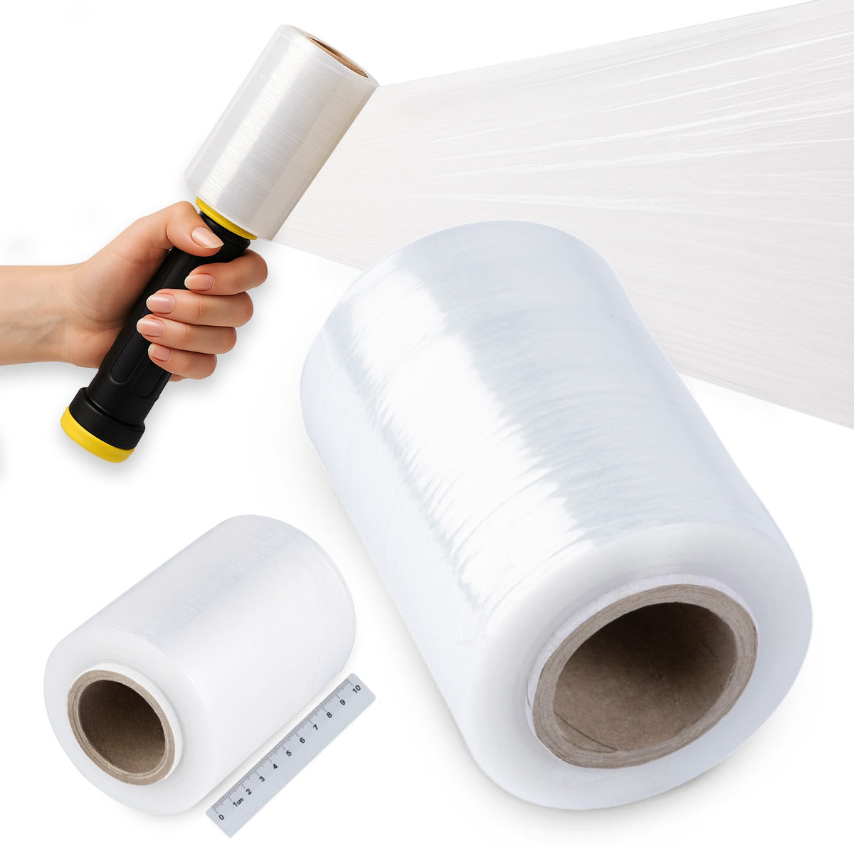 STRETCH FILM TRANSPARENT MINIRAP 10CM 23µM STRONG FOR WRAPPING PACKAGES Manufacturer code F-MINI 10cm, 23
