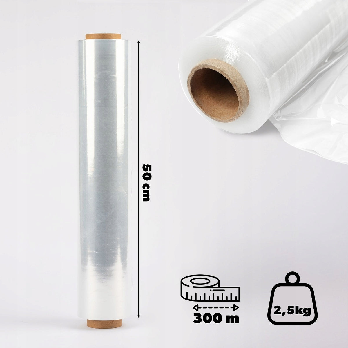 STRETCH FILM XL STRETCH 2,5kg TRANSPARENT STRONG OPAQUE COLORLESS ROLL 4x Packaging status original