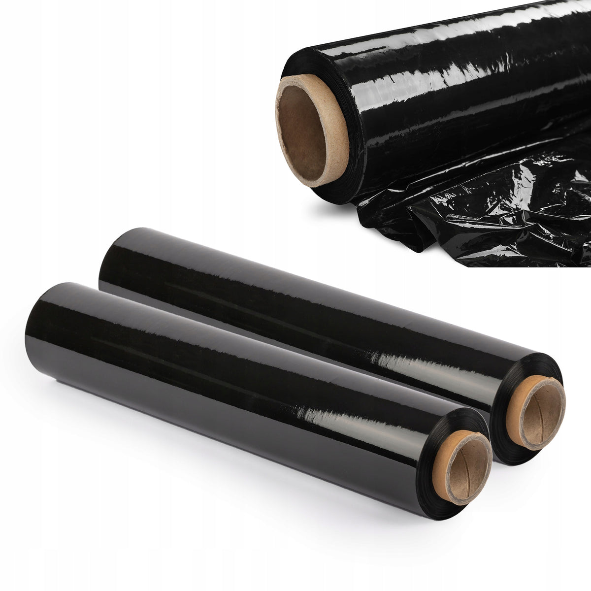 STRETCH FILM XL STRETCH BLACK 2,5kg STRONG OPAQUE ROLL LOTS OF 2