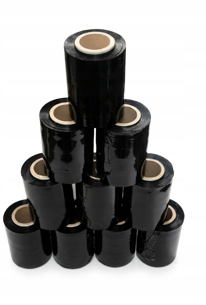 STRETCH FILM mini rap BLACK 0,3kg gross 10cm x 10pcs