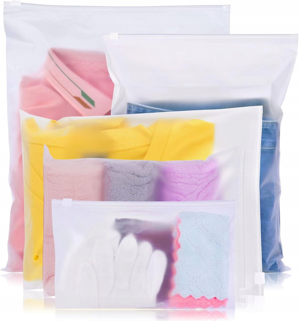 STRING BAGS FOR CLOTHING AKCESORIA TRAVEL TRANSPARENT SET OF 15 PIECES