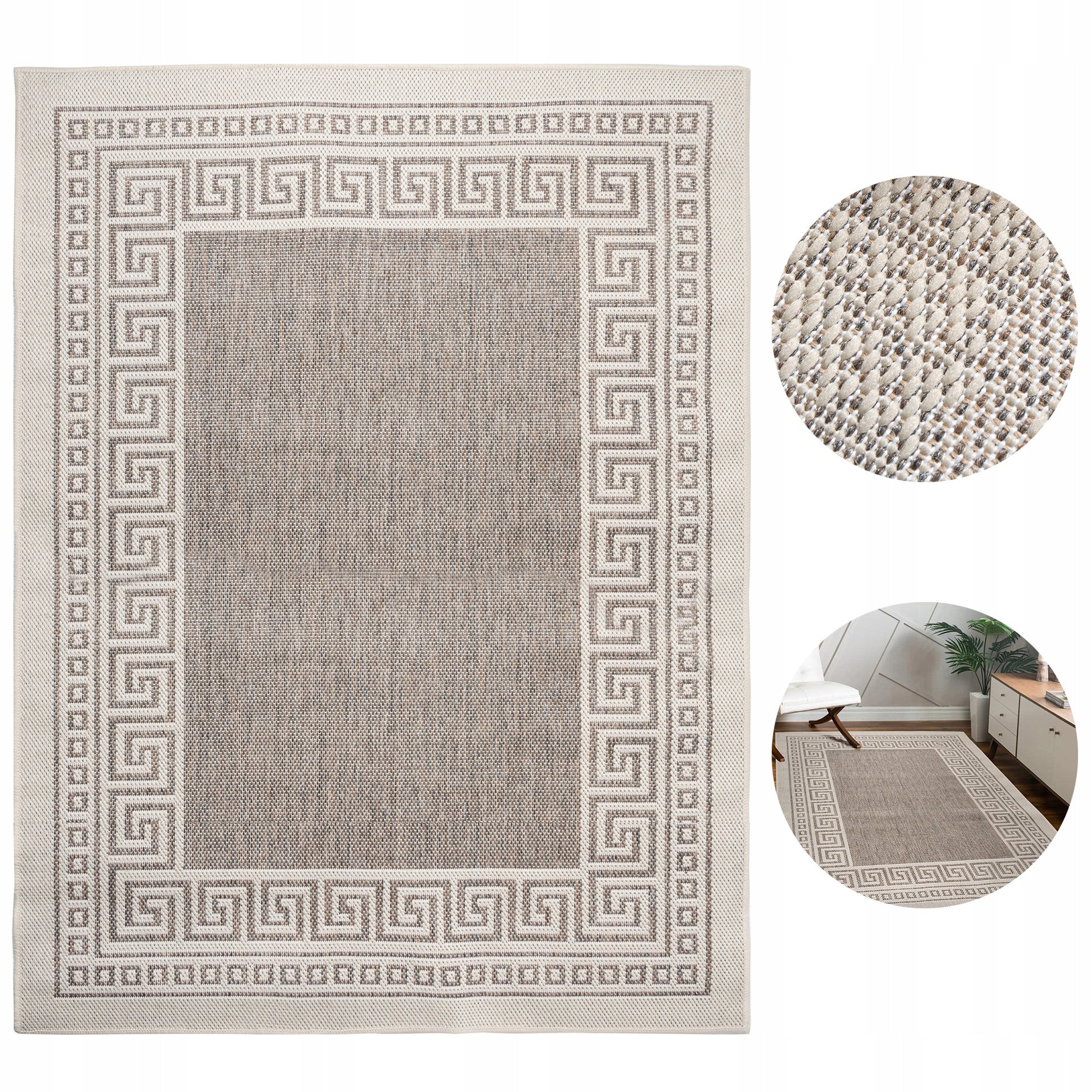 STRING CARPET 120x160cm WOVEN FLAT NON-SLIP DURABLE DENSE FASHIONABLE Packaging status original