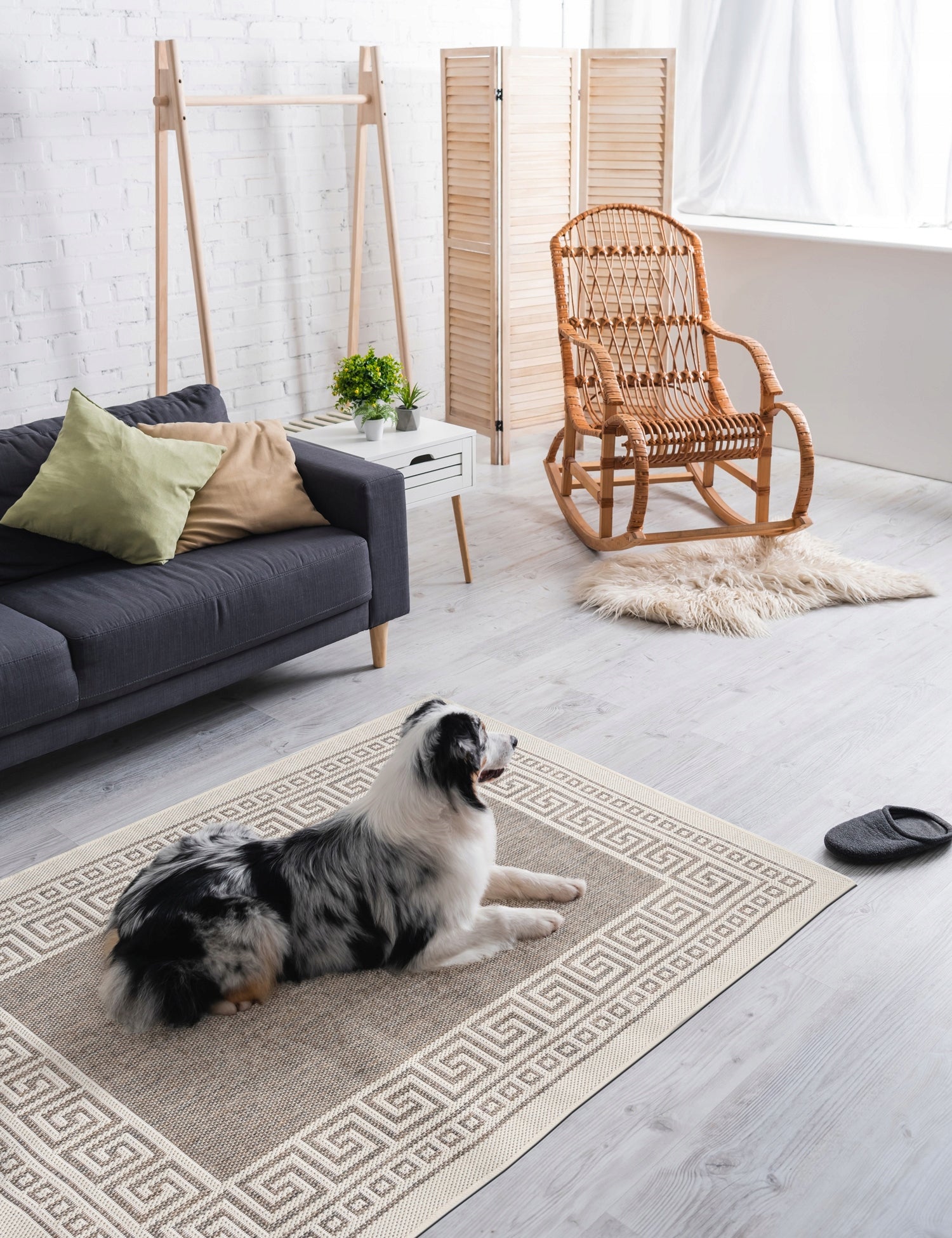 STRING CARPET 120x160cm WOVEN FLAT NON-SLIP DURABLE DENSE FASHIONABLE Product width 120 cm