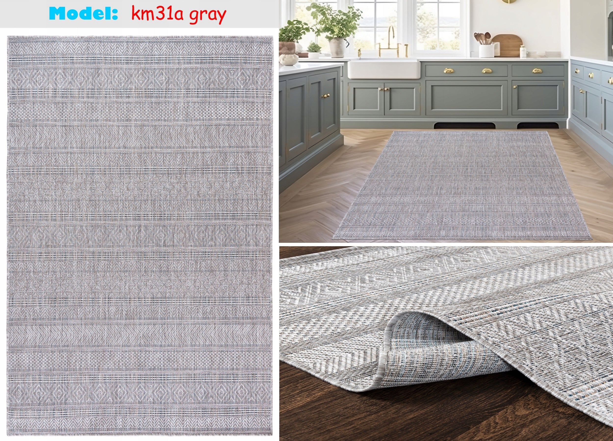 STRING CARPET 120x170 FLAT WOVEN SISAL DURABLE Universal Kitchen Terrace Color multicolor
