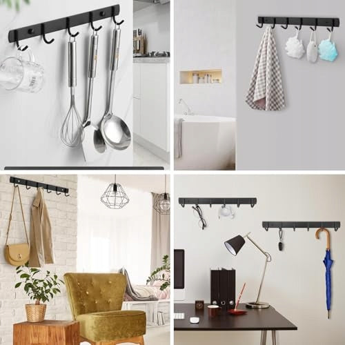 STRIP WITH HOOKS FOR KITCHEN STEEL 32 CM 6 HOOKS WALL HANGER Manufacturer code Bez marki